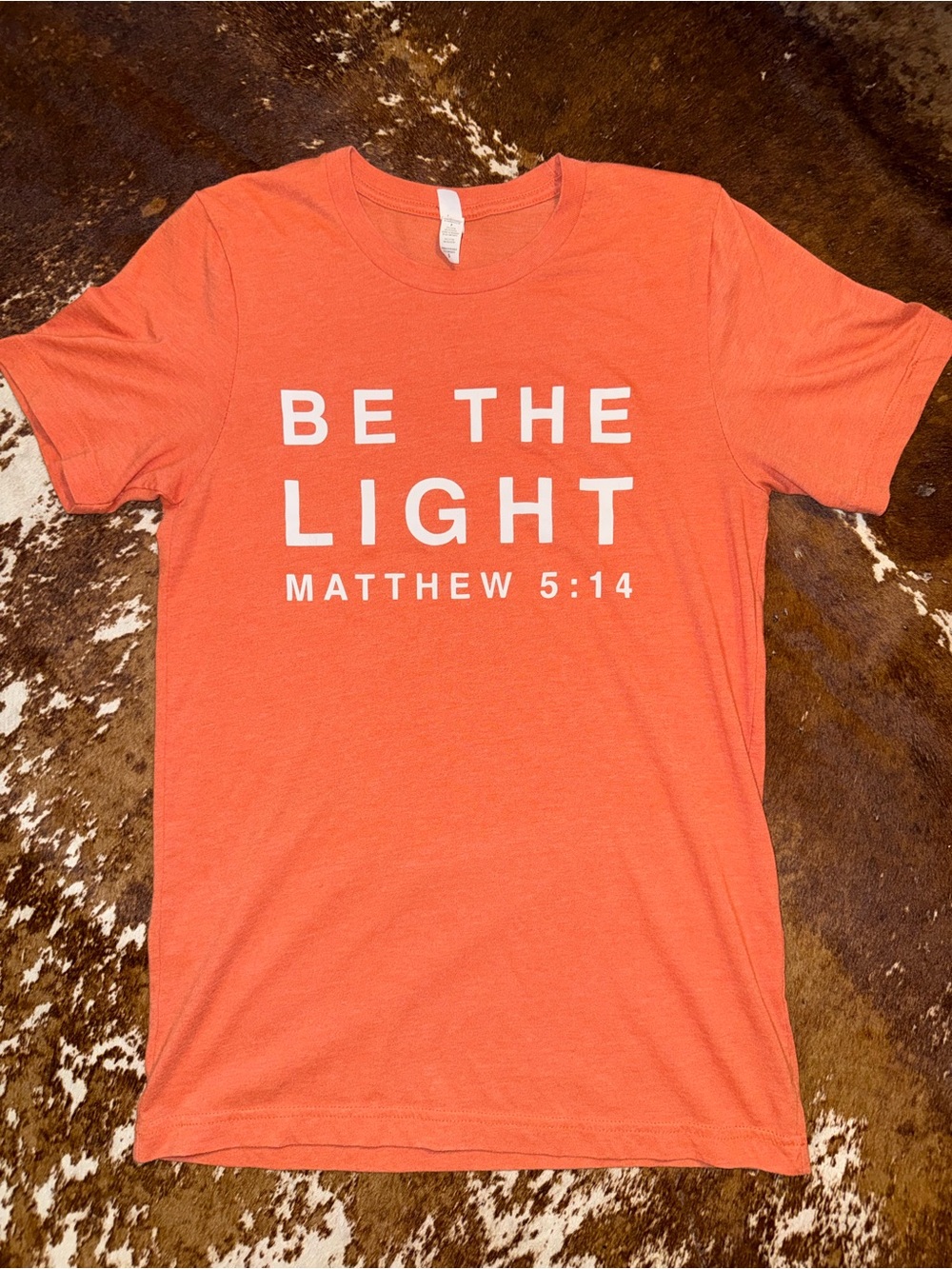 Bella Canvas Orange 'Be The Light' Graphic Tee size small